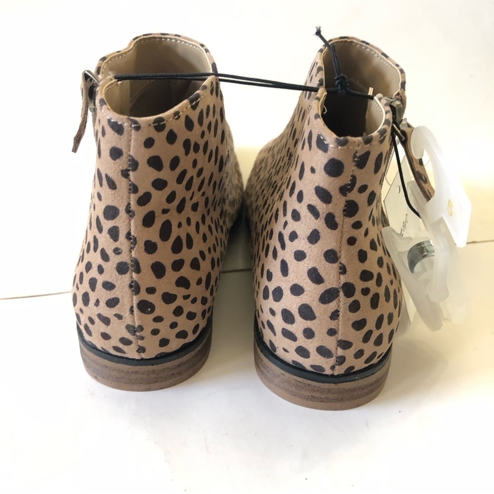 Cat & Jack Girls Judi Leopard Print Zipper Ankle Bootie Size 5 - Picture 5 of 10